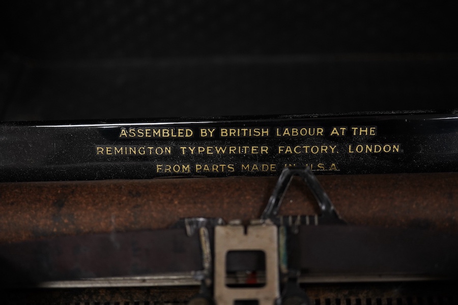 A cased Remington Home Portable typewriter. Condition - fair.